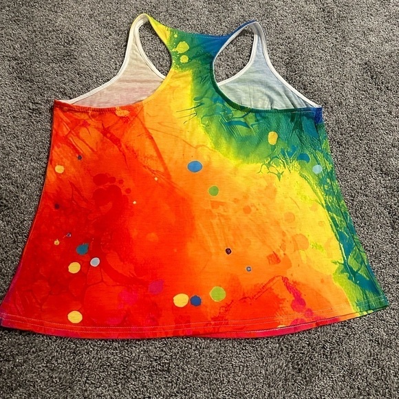 Tie Dye Tank Top with Peace Flower - Picture 3 of 5